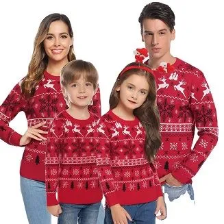 Vánoční svetr Jacquard Design Unisex Family Knitwear Set Svetr